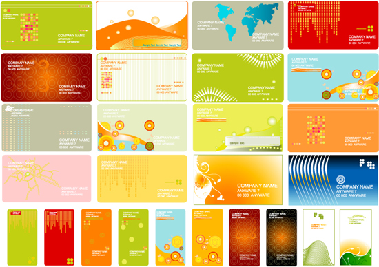 Commonly used business card templates vector graphics  