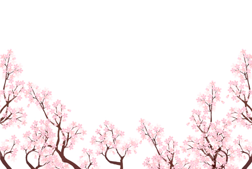 Beautiful sakura art background vector set 02  