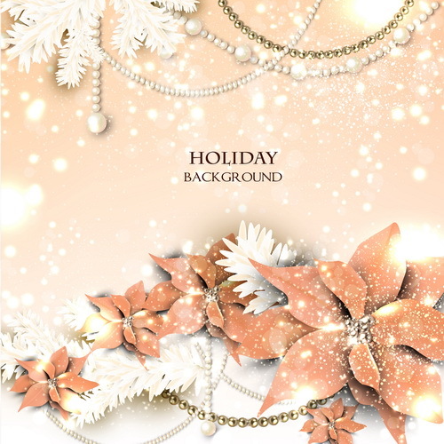 Beige holiday background christmas vector  