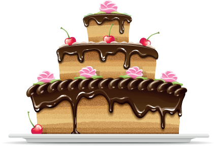 Set of Birthday cake vector material 03  