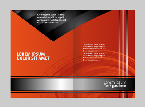 Black with red brochure cover template vector 06  