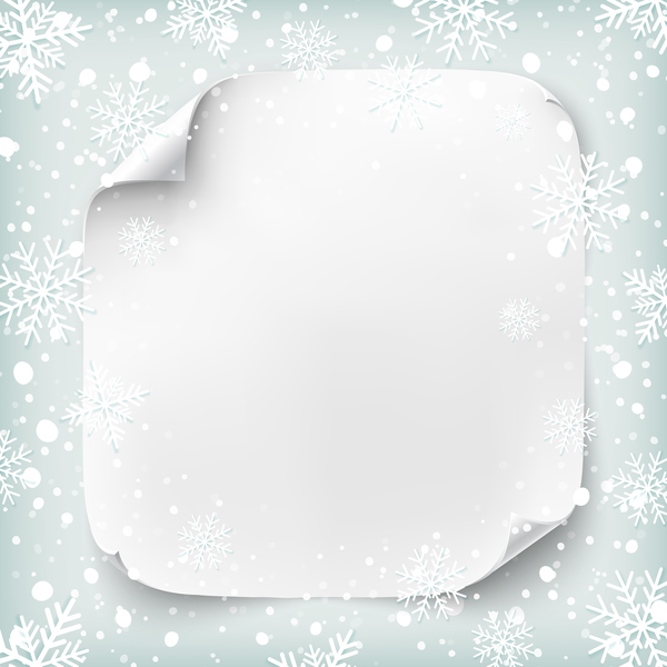 クリスマス雪の背景ベクトルと空の紙  