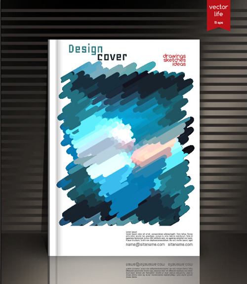 Book cover modern design vector 05  