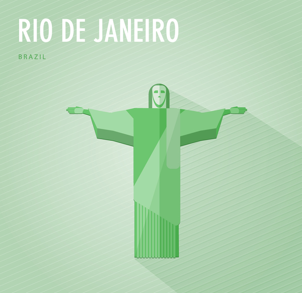 Brazil Rio De Janerio monuments vector  