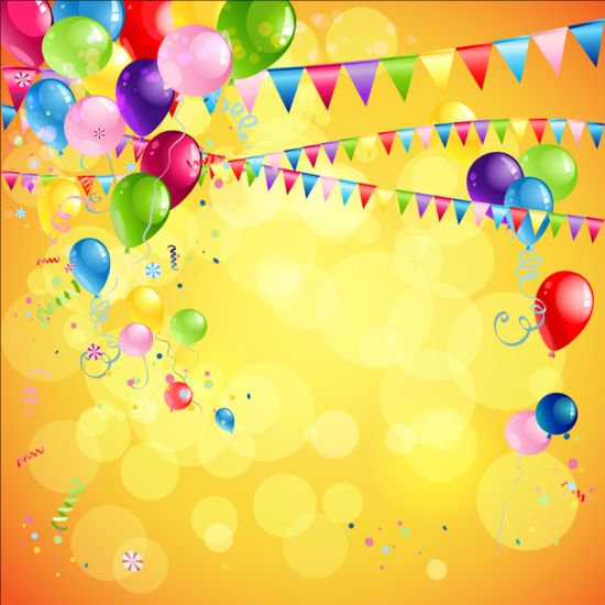 Bright birthday background design vector 01  
