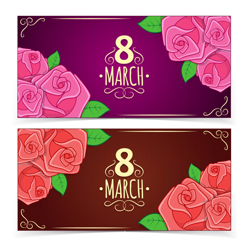 Beautiful 8 march womens day banner vector  