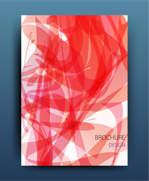 Business brochure cover red abstract vector  