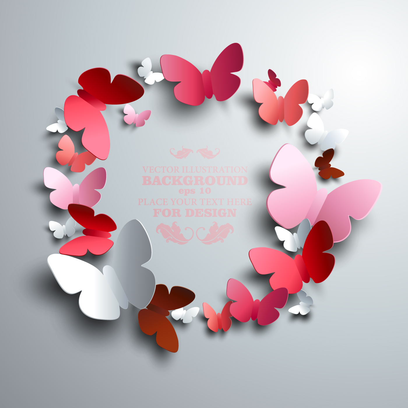 Paper butterflies vector backgrounds 04  