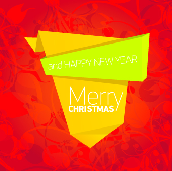 2014 Christmas creative origami background vector 02  