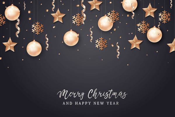 Christmas with 2018 ney year background and baubles vector 05  