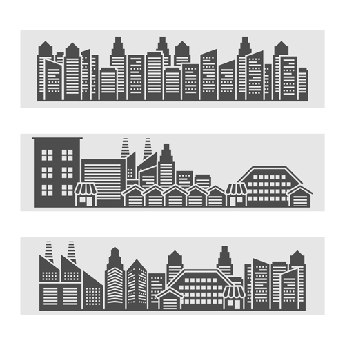 City buildings banners vector graphics 01  