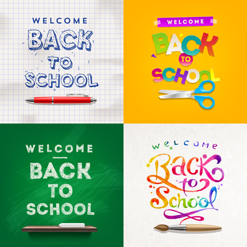 Classic school background creatime vector 03  