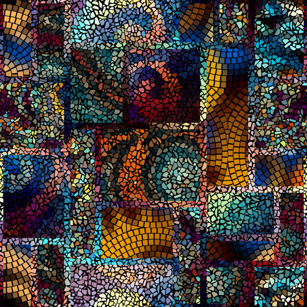 Colorful mosaic pattern seamless vectors 02  