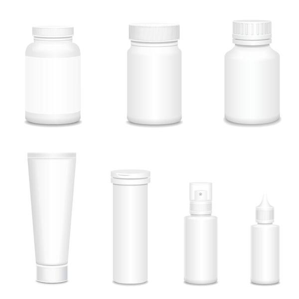 Cosmetic bottles backage set vector 01  