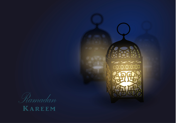Kreative Ramadan Jareem dunkle Farbe Hintergrund Vektor 03  