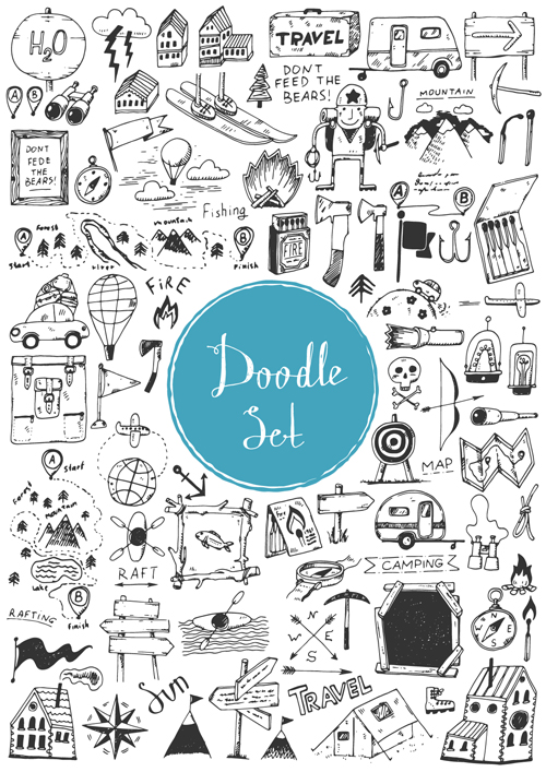 Doodle material vector set 17  