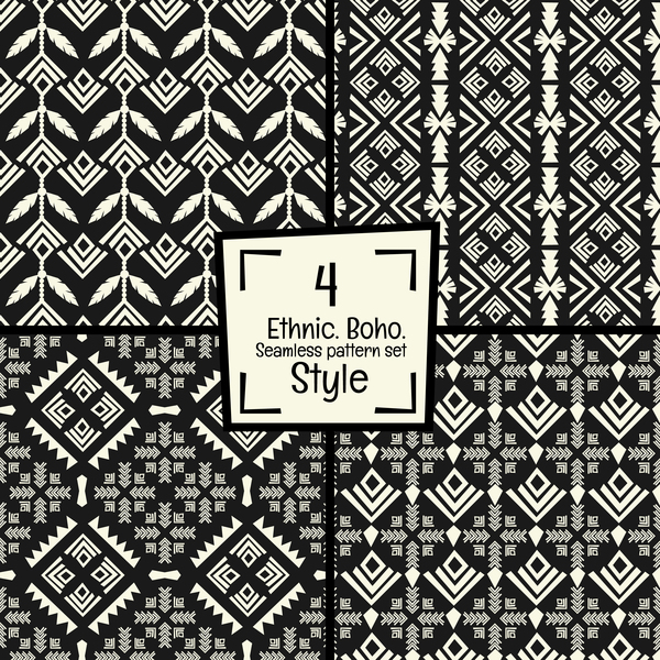 Ethnic boho seamless pattern vector 05  