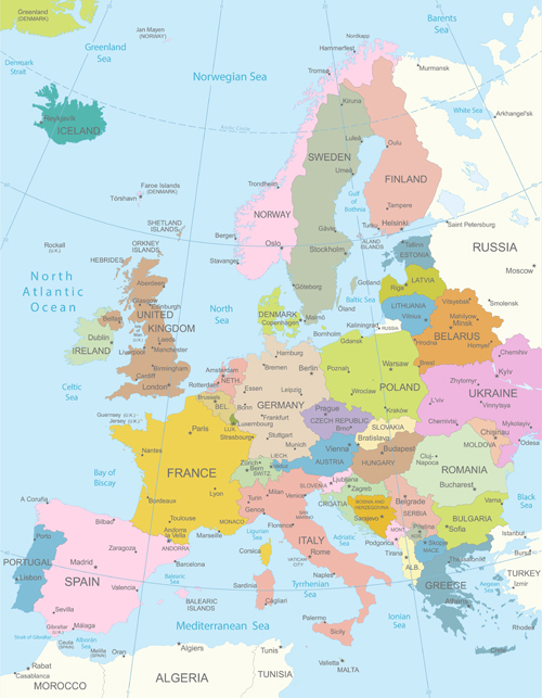 Europe map vectors design 01  