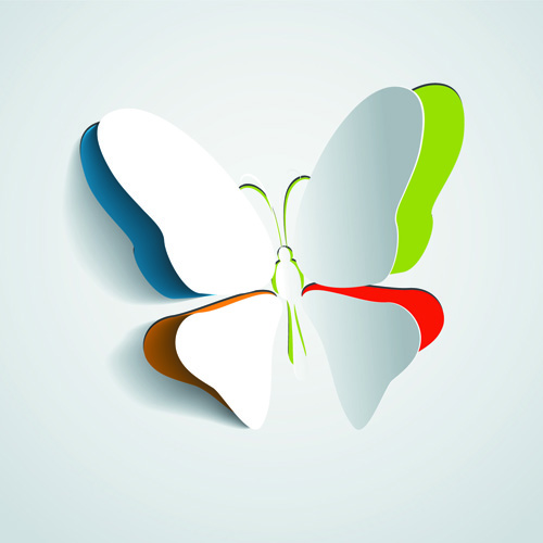 Exquisite paper butterfly vector backgrouns 05  