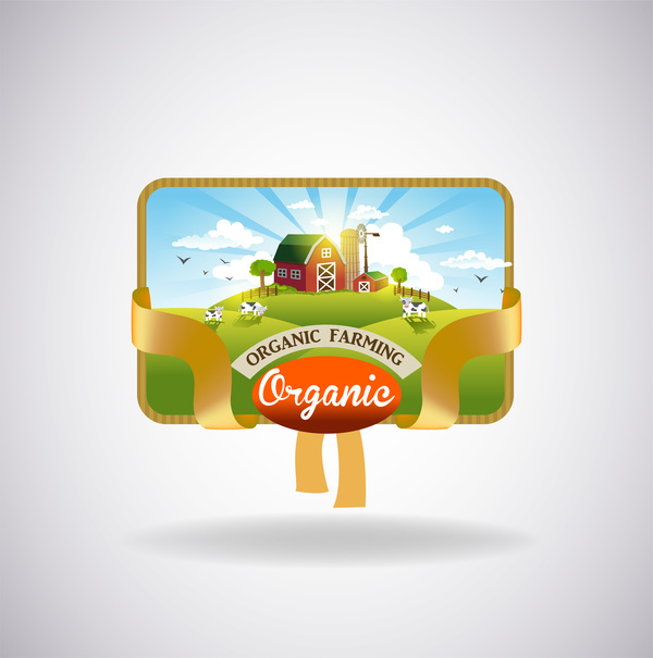 Farm natural fresh organic label design vector 04  