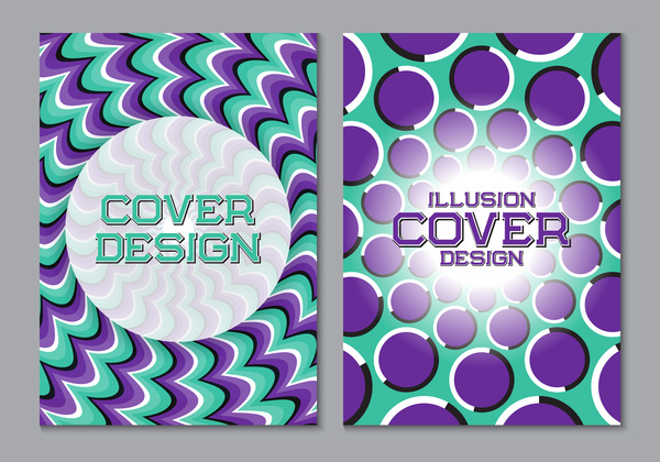 Flyer et brochure couverture illusion design vectoriel 10  