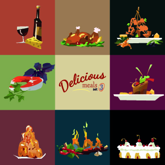 Different Food Objects Vector 03  