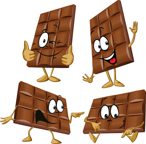 Funny cartoon chocolate vector material 04  