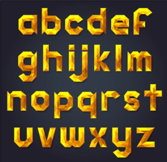 Vettore dell'alfabeto geometrico dell'oro  