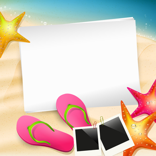 Happy summer holidays elements vector background 01  