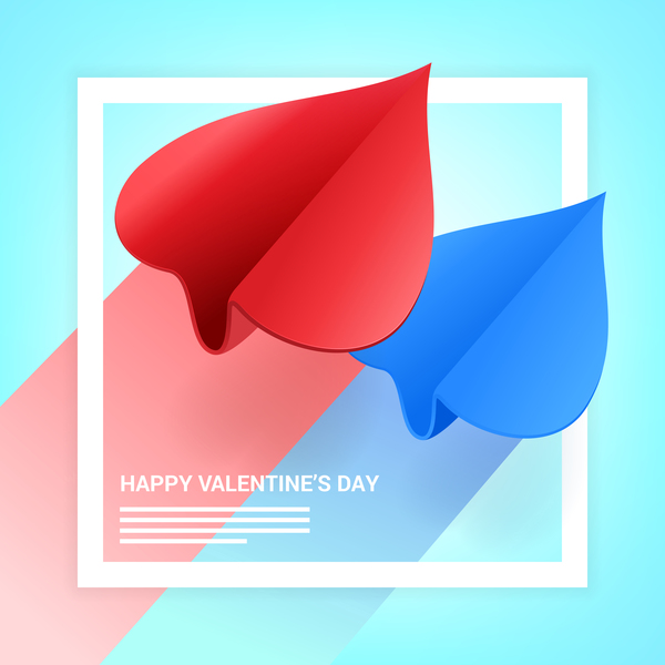 Heart aircraft with valentine day card vectors 01  