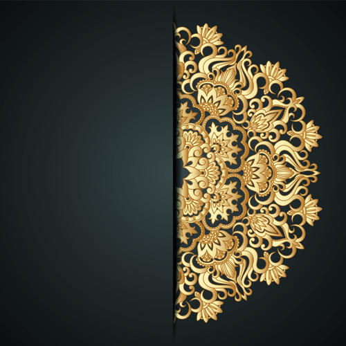 Lace decorative pattern vector background 01  