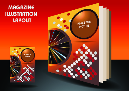 Magazine pages and cover layout design vector 08  