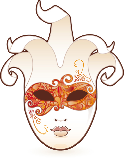 Mask with Masquerade design vector 01  