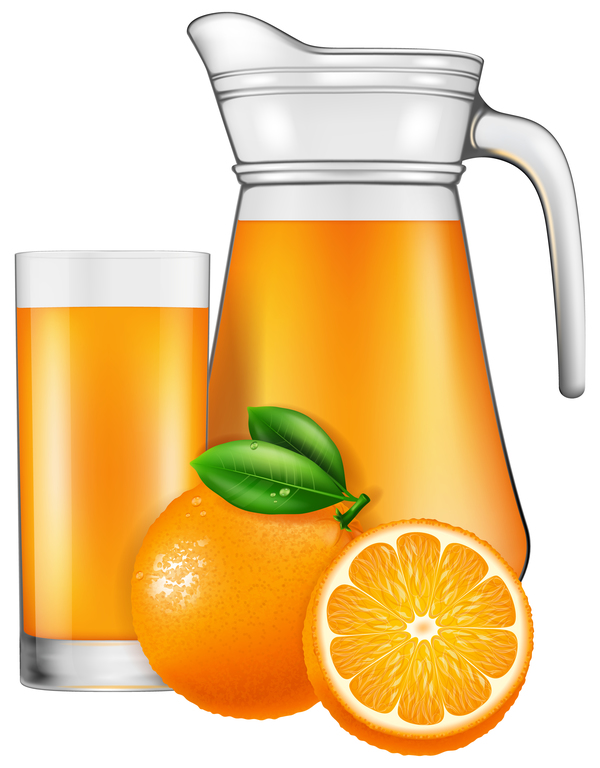 Apelsinjuice med glas mugg vektorer 03  
