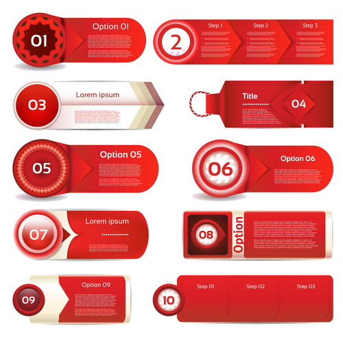 Red business banners design vector  
