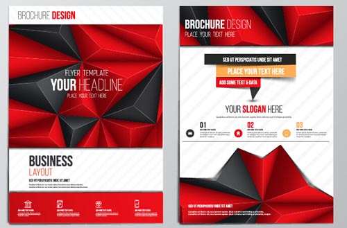 Red styles flyer and cover brochure vector 04  