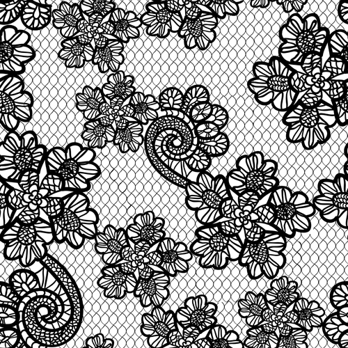 Retro lace ornament pattern seamless vector 01  