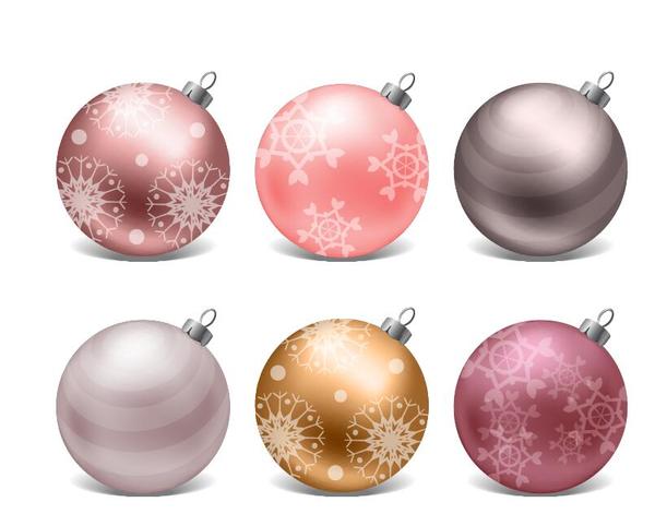 Shining christmas balls decor vector set 03  