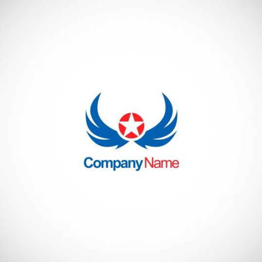 Star Wing emblem företag logo typ vektor  
