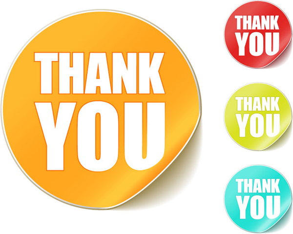 Thank you sticker vector material  