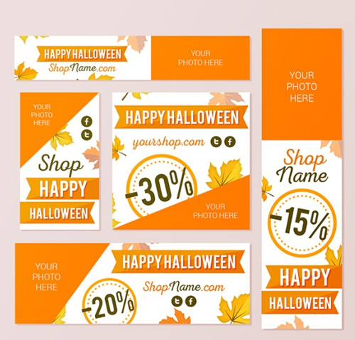 Thanksgiving Day promotional banner vectors  