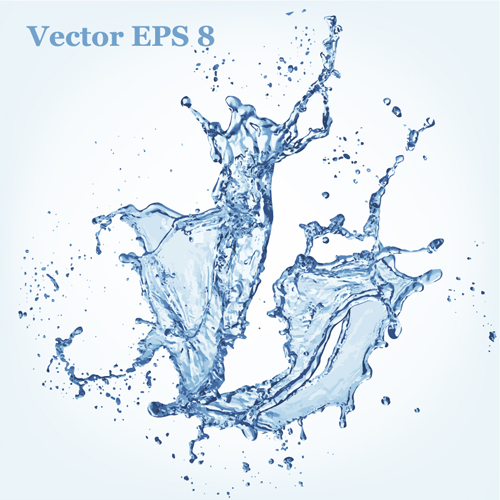 Transparent water splash effect vector background 09  