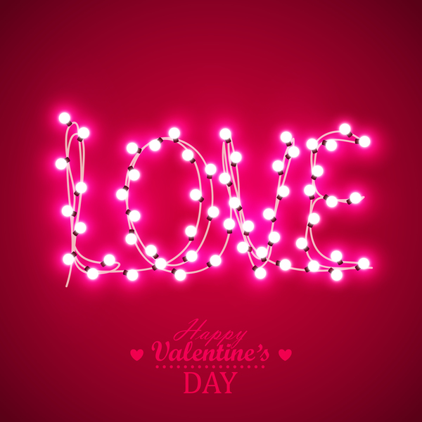 Valentine background with light bule vector 01  