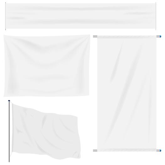 White flag design vector set 02  