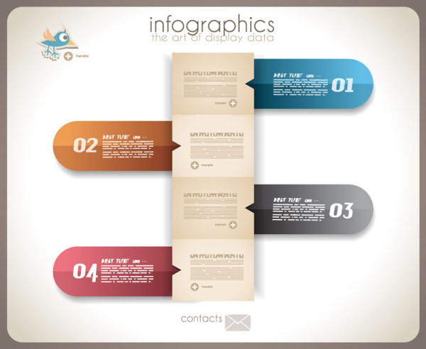 Numbered Infographics elements vector 10  