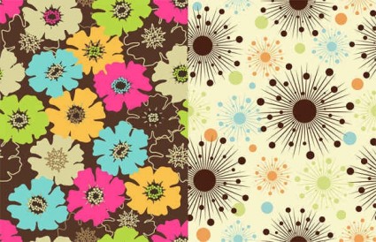 Cute flowers vintage pattern vectors  