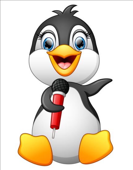 lovely penguin cartoon set vectors 08  