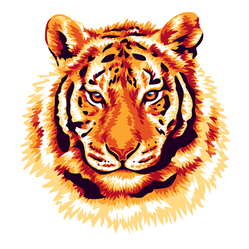 red tiger vector  