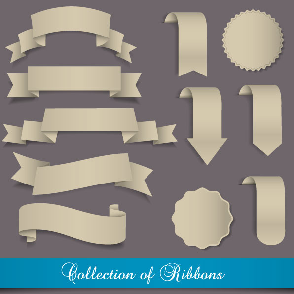 Stickers of Exquisite ribbons vector 01  