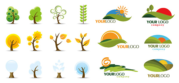 Icon and logo trees vector  